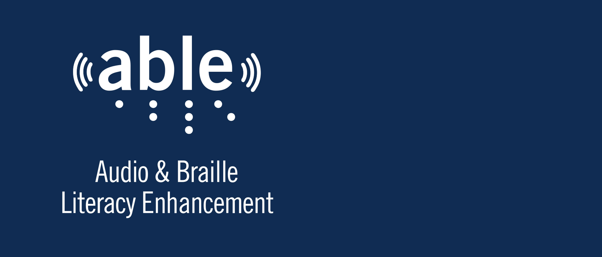 able audio and braille literacy enhancement logo
