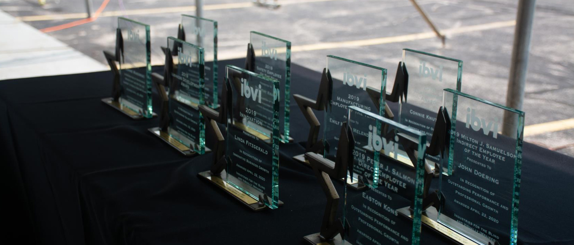 IBVI awards on a table