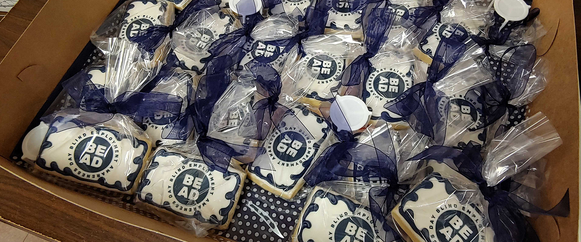 Packaged cookies with a BEAD logo